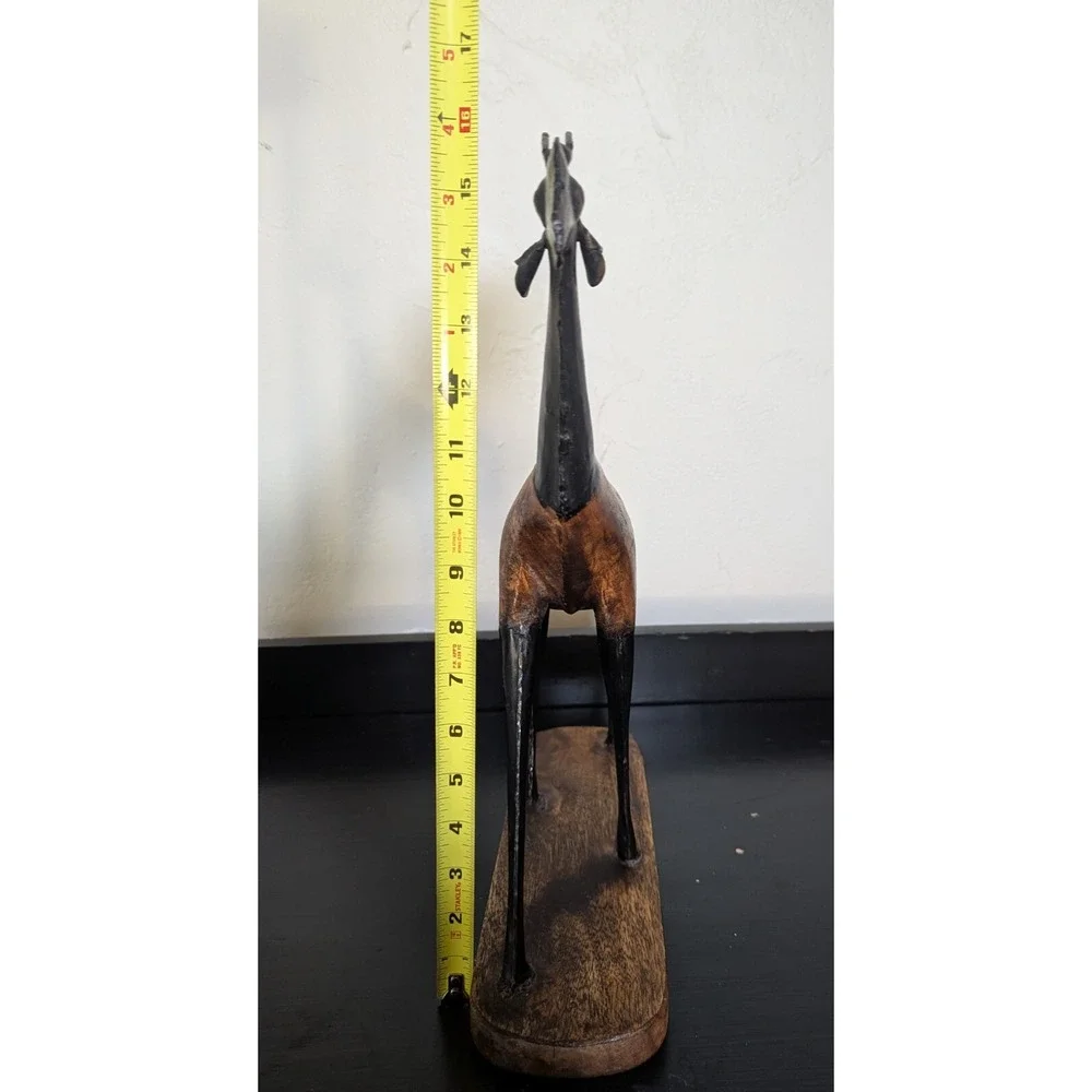 Vintage Charles Marcak Llama Metal and Hand Carved‎ Wood 12 x 16